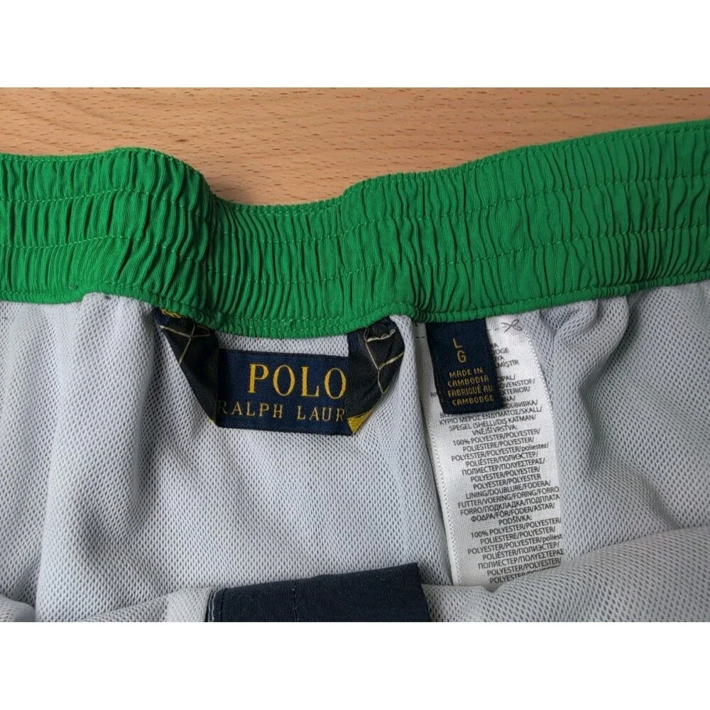 Polo Ralph Lauren RL-93 Color Block Striped Lined Swim Trunks Men's Size Large